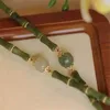 Brangle national olive jade bambou en forme de perles de mode femelle hotan exquis