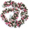 Fiori decorativi 1 pezzi 45 teste rosa artificiale elegante seta fai -da -te semplice simula bouquet in fiore appeso