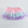 Tutu Dress Girls Princess Sequins Star Rainbow TuLle Tutu Rok voor feestballetprestaties Kinderkleding D240507