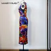 Robes décontractées Maryyimei Fashion Designer de la mode pour femmes en soie à la main à la main mince millésit