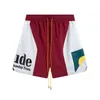 Chaopai Rhude Sunset Letter Printing Casual Sports Shorts Mens and Womens Contrast Beach Capris