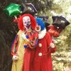 Maskers rood haar clown masker Halloween Party Red Eye latex Hoofddeksel terreurkostuum Maskerade Cosplay rekwisieten voor volwassenen en kinderen
