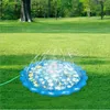 100/170cm childrens dash game mat Outdoor lawn beach letter Inflatable water spray game beach mat 240428