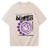 T-shirt maschile 2024 uomini donne band blink girasole 182 Merchart Merchandise casual 100% cotone corta maglietta slve tops plus size t240506