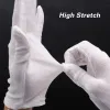 Eldivenler Beyaz Pamuklu Çalışma Eldivenleri kuru eller için elleçleme Film Spa Eldivenleri Moda Tören Yüksek Streç Eldivenler Ev Temizlik Araçları