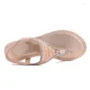 Scarpe casual Crystal Wedge Gladiator Sandals Women Summer 2024 Elastic Band Clip Toe Thong Mujer Plus size Non Slip Beach Woman