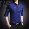 J1PB herenjurken shirts heren casual en modieus lang slede bedrukt shirt niet en rimpelbestendige zakelijke top D240507