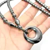 Colliers pendants 10pcs Hématite noire de haute qualité Engry Stone Donut Shape Chock Collier pour femmes bijoux