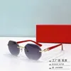 Klassische Marke Retro Crattire Sonnenbrille rahmenlose Sonnenbrille Kristall geschnittene Kanten 18 Herrenbrillen Trendy 0439s