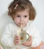 Cups Derees Uitrusting Baby Siliconen Voeding Cup met handvat BPA Gratis kindercartoonpatroon Leren Drink Childrens Straw Cupl2405