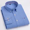 Erkekler Elbise Gömlek Erkekler% 100 Pamuklu Gömlek Uzun Sle Plaid Oxford Sıradan Düz Renk Baskı Düzenli Uyumlu Filmli Elbise Gömlek Büyük boy 7xl 6xl 5xl D240507