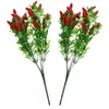 装飾的な花2 PCSシミュレートされたペッパーブーケ人工植物枝偽の唐辛子赤い茎プラスチック野菜の茎フェイク