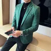 Fashion Suit Coat Mens Slim Fit Deersskin Velvet Elegant Luxury Blazer Business Casual Wedding Plus Size 4xls 240430