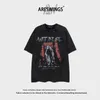 Areswwings Summer American Loose Washed Old T-shirt Couple de même style 2393