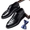 Casual Shoes Herren Luxus Mode Abend Abschlussball Kleid Echtes Leder Schnüre-up Derby Schuh schwarz atmungsaktiv Gentleman Footwear Chaussure