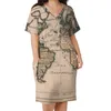 Casual Dresses Dress V Neck Vintage Of The 1883 Sexy Women Aesthetic Pattern With Pockets Big Size