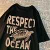 Herren-T-Shirts respektieren das Ozean Grn Turtle T-Shirt Männer übergroß