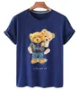 Women's T-Shirt 100% Cotton Sweet Bear Print Short-sled T-shirt Fe Half-sled Summer Casual Couple Oversized T-shirt Ladies Shirt S-4xl d240507