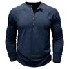 T-shirts pour hommes Coldker Big and Tall Men Henley Henley Casual Cotton Slim Fit Basic Spring T-shirt