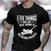 Męskie koszulki Męskie mechaniczne zabawne koszulki I naprawę rzeczy zbieranie przedmiotów humor tshirts dla niego garażem mechanika zawodowa t tops t240506