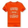 T-shirt maschile 65 anni Auto classica retrò 1958 Legend per maglietta del 65 ° compleanno Nato nel 1958 Citazione di 65 anni T-shirt Top Regal2405