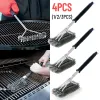 Brushes Barbecue Grill Brush BBQ Clean Tool Stainless Steel Wire Bristles Nonstick Cleaning Brushes Barbecue Accessories Triangle Brush
