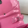 Di Eseles Painted Metal Round Jingle Saddle Pink Bag Luxurys Woman Classic Handbags Tote Original Material Shoulder Crossbody Designer Bags