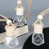 Lagringsflaskor 30 st 8 ml Clear Diamond Parfym Bottle Wood Lock Cosmetic Packaging Mini Tom Glass Plug Toner Refillable With String
