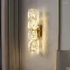 ウォールランプモダンラグジュアリーゴールド/クロムクリスタルベッドルームベッドサイド廊下リビングルーム銀色の装飾照明器具