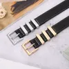 Tasarımcı Kemeri Kadın Kemerler 23mm Genişlik Yüksek Kaliteli Tasarımcı Kemer Pin Toka Kadın Bel Bandı 2 Renk İsteğe Bağlı Siyah Kemer Stravaging Cowhide Deri Kemeri