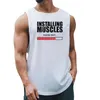 Men's Tank Tops Installing Muscles Please Wait Summer Quick Dry Gym Clothing Mesh Sports Tank Top Men Bodybuilding Slveless Shirt Fitness Vest Y240507
