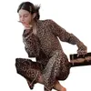 Sleep Women's Sleep Lounge The New Ladies Fashion Leopard Print Pyjama Femme Spring à manches longues Europe et les États-Unis Sexy Pyjamas Home Wear Suit