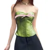 Damestanks 2024 Sexy korset buis tops mouwloze strapless boog front bustier cross-up bandeau