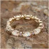 Bandringen witte opaal ovale steen sier zirconia kristal verloving bruiloft vlieg-joods boho drop levering sieraden ring dhfap