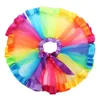 TUTU Dress Fashion 0-8y Girls Kids Baby Natale Rainbow Gonna tutu Festa Fancy Fancy TutuTiskirt Tulle Mini Gonna D240507