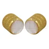Accessoires Alloy Golden Three Circle Dome Knobs + White Glass Top voor elektrische gitaar 3 stks