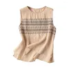 Women's Tanks Summer Tank Top Embroidered Vest For Women O-neck With Thin Fabric Stylish Streetwear Pullover Elastic Shirt