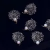 Natural Freshwater Pearl Brooch 9-10MM Sky Star Zircon Coral ing Tree High Grade Elegant Temperament Style Womens Gift 240507