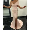 Pink Prom Light Dresses sjöjungfrupärlor Midja Kvällsklänning Valt Formell lång speciell OCN Split Party Dress