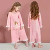 Pyjamas Mädchen Pyjama 2022 Frühlingskinder Pyjama Pink Cartoon Prinzessin Langarm ein Stück Pyjama 3-12 Jahre alte Kinder Pyjamasl2405