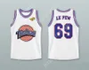 Aangepaste jeugdkids Pepe Le Pew 69 Tune Squad Basketball Jersey met Space Jam Patch Stitched S-6XL