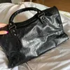 Gothic Moto Biker torebka dla kobiet Czarna duża pojemność Y2K punk ramię torba Pu skóra retro harajuku crossbody Bag 240506