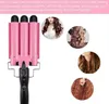 Curling Irons 3 baryłki kręconej ceramiki żelaza o regulowanej temperaturze i szybkim ogrzewaniu prętów cieplnych opornych na rękawiczki Q240506