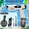 Childrens Fully Automatic Gecko Water Gun Essential Tool for Summer Water Battle Electric Water Gun Toy Beach Toy Children 240420