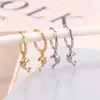 Dangle Kronleuchter Bohemian Sekt Zirkon Fischknochen Hoop Ohrringe geeignet für modische Frauen -Ozeanserie Nette Tierschmuck Accessoires Blinzeln Anhänger xw