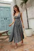 Designerkleid 2024 Independent Damen-Kleidung Neues Frühlings-/Sommerkleid V-Ausschnitt Blumen-Langdruckrock Plus Size Kleider