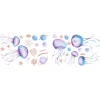 Stickers Blue Luminous Jellyfish Family Wall Stickers Home Decoratie Wand Decor Home Accessoires Wallpaper Kinderen Woonkamer Decoratie