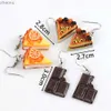 Dangle Chandelier Fashionable cute and fun chocolate cake drop earrings suitable for women geometric food shapes donut cookies pendant earrings party jewelry XW