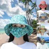 Berretti di cappelli estivi stampati in fiore per donne con maschera viso protezione da sole anti-uv lavoro esterno traspirante in cappello da ciclismo
