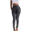 Jeans féminins 2020 Nouvelle mode boulting haute taille skinny jeans femmes stretch du denim bandage de ceinture skinny push up jeans w t240507